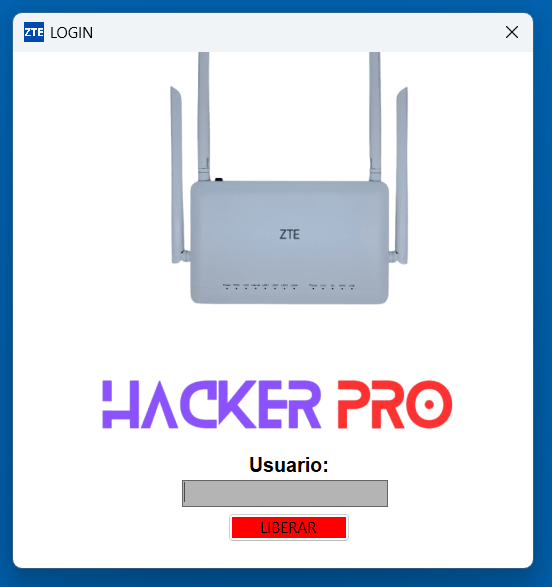 Tela de login inicial da ferramenta