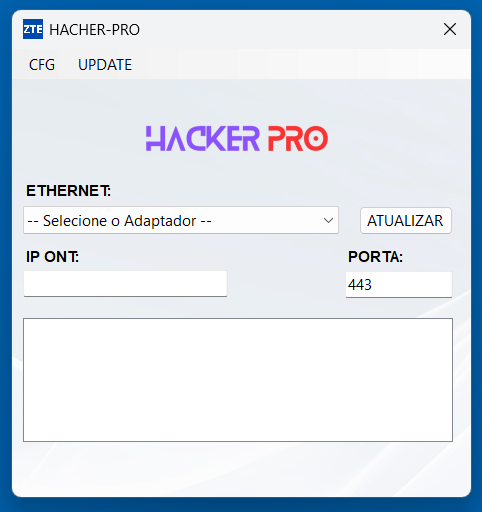 Campo selecionar adaptador de rede